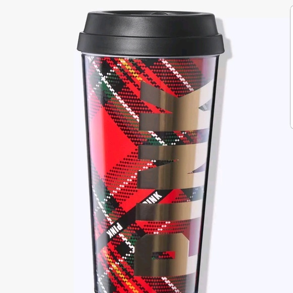 PINK Victoria's Secret Accessories - NEW Victoria's Secret PINK Holiday Plaid Tumbler